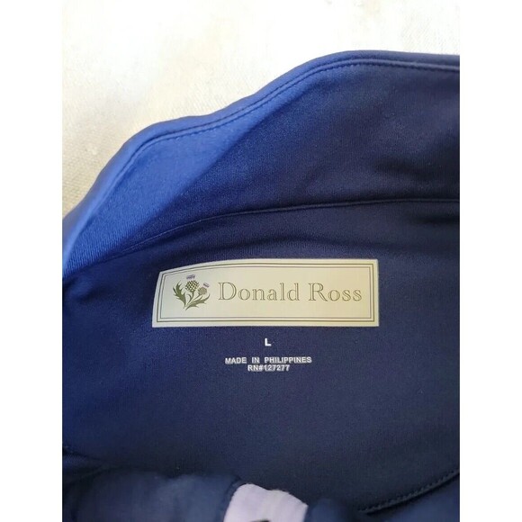 Donald Ross Mens L Pullover 1/2 Zip Blue Softshell Golf Logo Banded Waist Casual - Picture 2 of 11